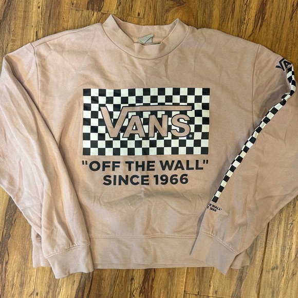 Vans Sweaters - VANS Off The Wall Since 1966 Pink Long Sleeve Pull Over Sweatshirt Small